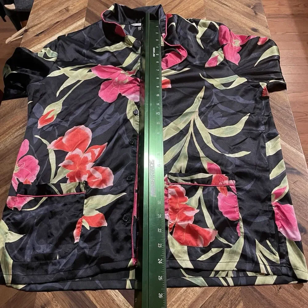 Victoria’s Secret Pajamas‎ 2 pc Satin Floral Top & Bottom vintage Womens Medium